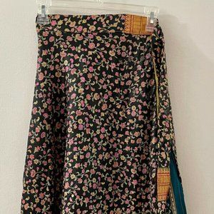2/$18 NEW LAYERED REVERSIBLE LONG WRAP SKIRT FROM INDIA